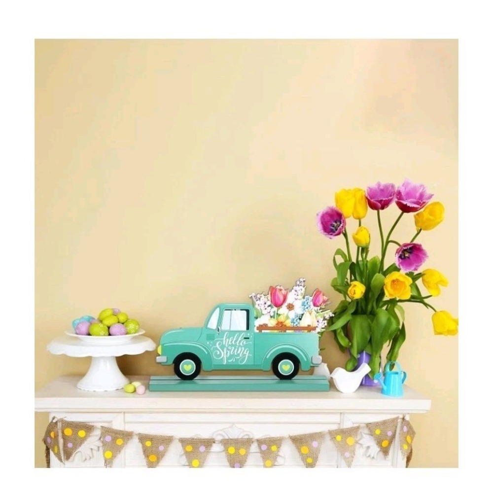 4 Pcs Hello Spring Table Decorations Spring Easter Table Fresh Style - Picture 4 of 7